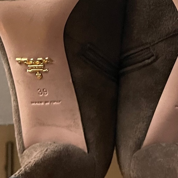 Prada Chocolate Brown Ankle Boots size 39 new heels soles in pristine condition - Picture 11 of 14